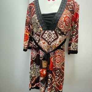 Multicolor Bohemian Print Dress